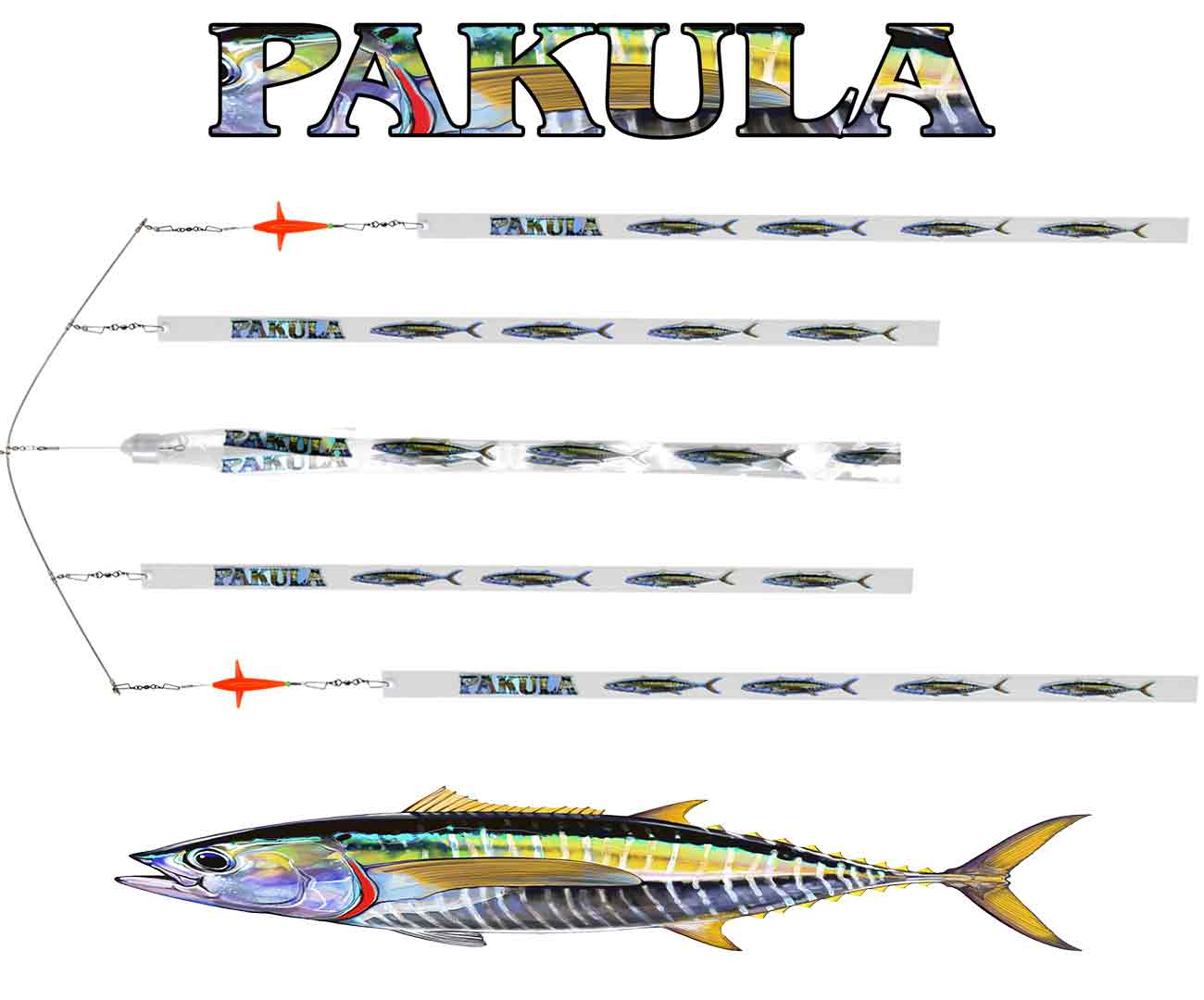 24S Spreader Yellowfin Yellowfin Spreader Bar 24" 1 Triple 4 Single Strips - Image 1