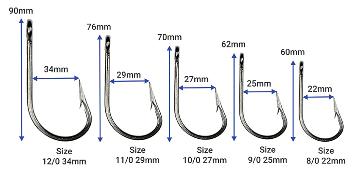 Size 12/0 34mm Classic Hooks 4 Pack