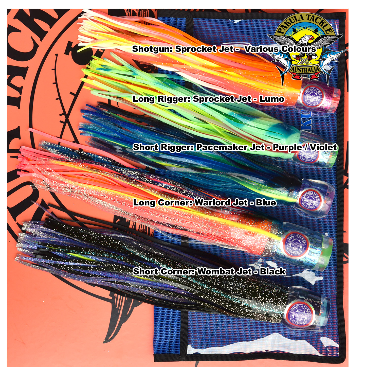 PAK 90 - Paua Jets - Heavy Tackle for Blue Marlin 37kg to 60kg - 80lb to 130lb Line Class With Outriggers