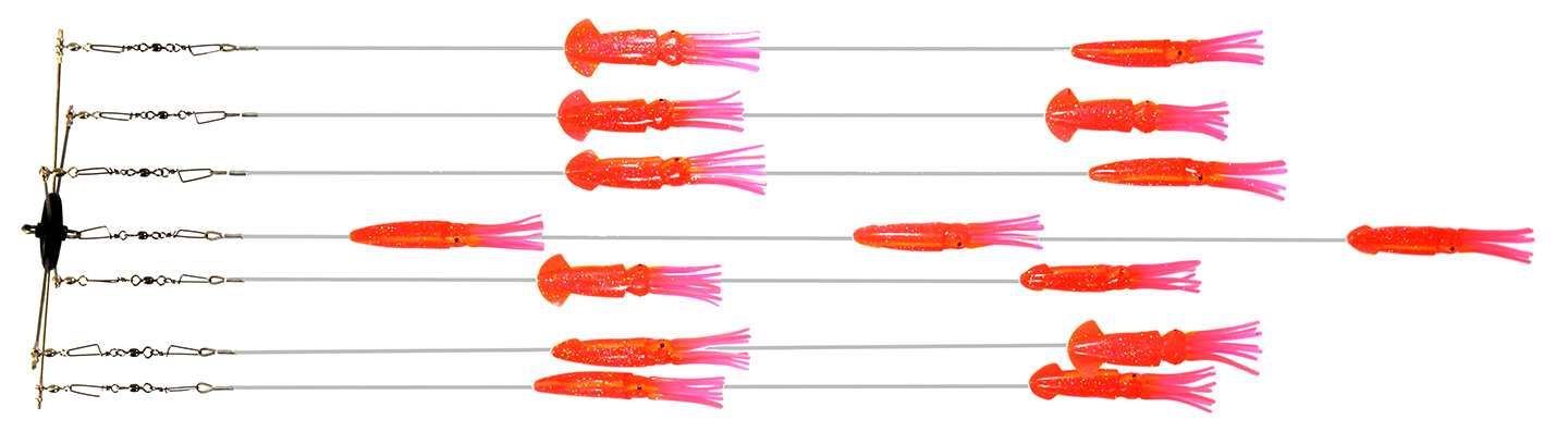 Brad J 12" Stainless Dredge with 7 drop 15 squid