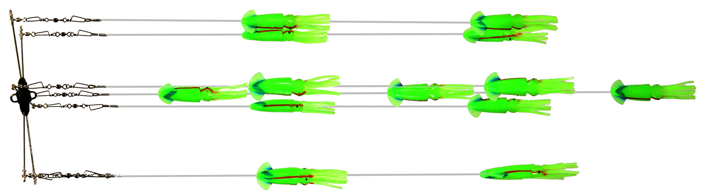 Lumo 12" Stainless Dredge with 7 drop 15 squid