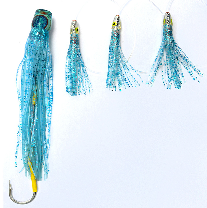 Cockroach Blue Crystal Daisy Chain Rigged 6' Leader with Pouch