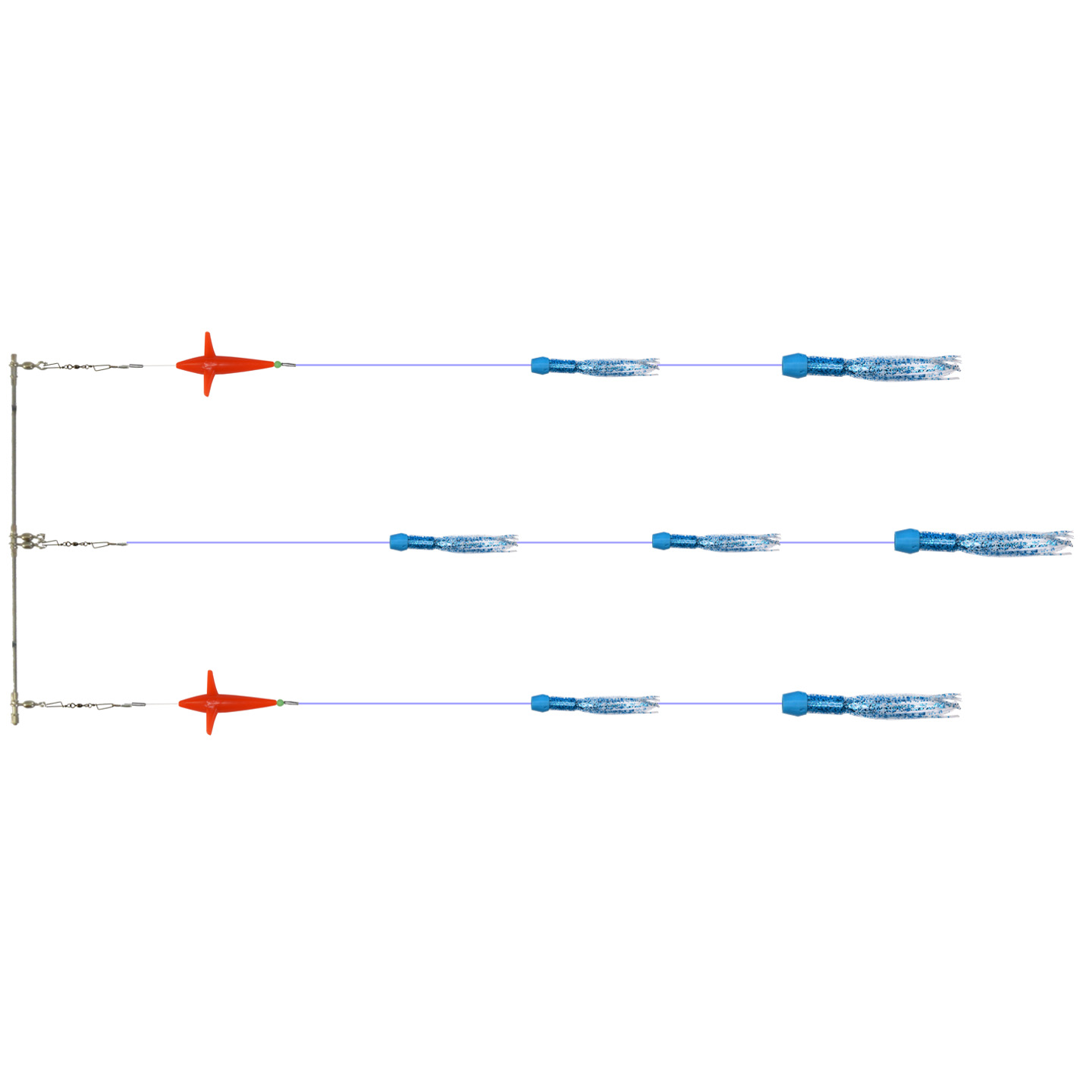 12" Blue Crystal DaisySquid Spreader Bar - With Options